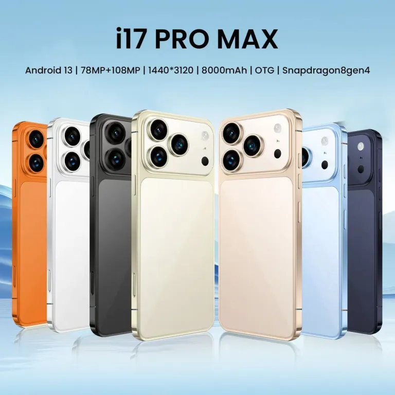 گوشی موبایل تمام‌صفحه پرفروش i17PROMAX با حافظه بزرگ 16G+1TB، دوربین سه‌گانه باکیفیت 8000mAh و باتری بادوام