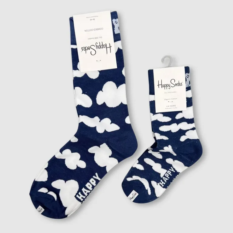 جوراب بچگانه HappySocks طرح کارتونی ساق متوسط مدل هایپی مناسب دختر و پسر برای استفاده بیرون از منزل طرح بامزه عمده و خانوادگی