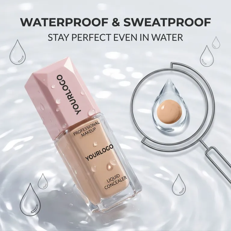 کانسیلر مایع آماده ارسال برون‌مرزی بدون لوگو رنگ LOGO12 Concealer عمده ضدآب، کرم پوشاننده روشن‌کننده پوست