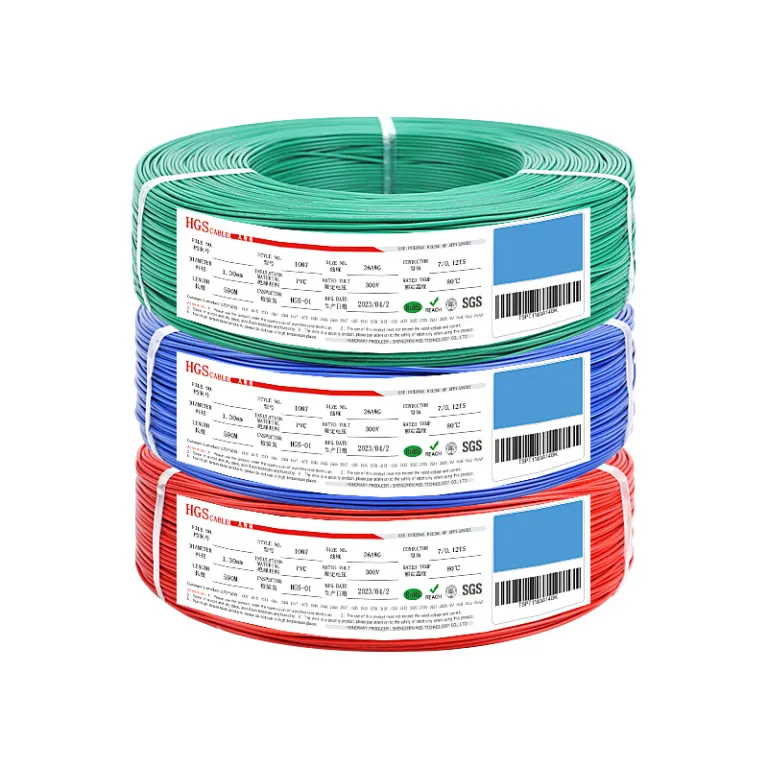 سیم برق 105 درجه، سیم الکترونیکی استاندارد 1015، سیم آمریکایی 16awg12 10 8 6 4 شماره PVC مقاوم در برابر حرارت