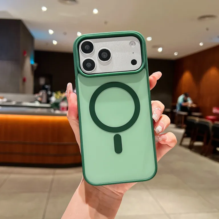 قاب گوشی مغناطیسی با روکش مخملی 17PROMAX ضد ضربه با طراحی دو رنگ مناسب برای iPhone18 محافظ آکریلیک اپل