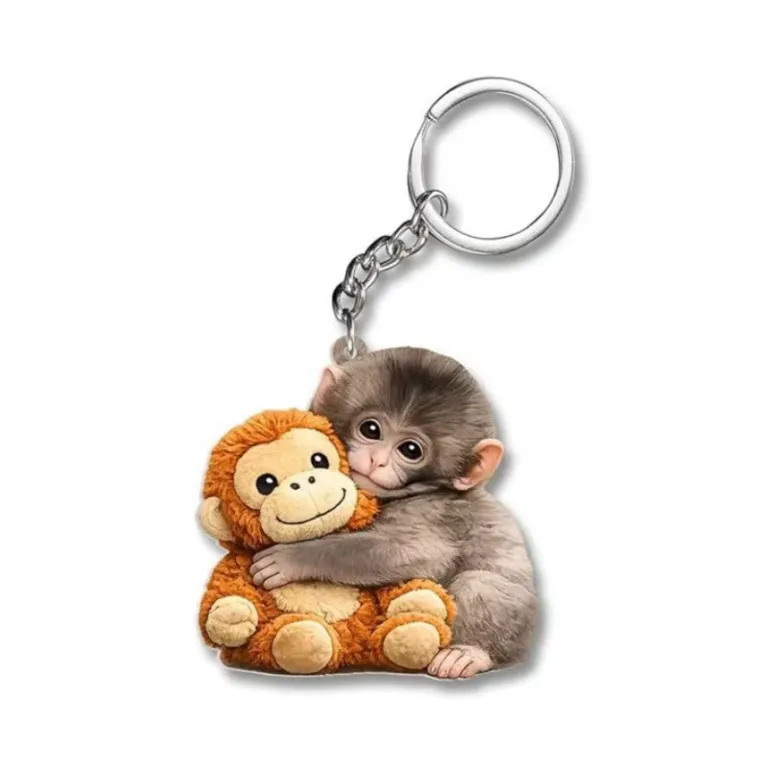 آویز اکریلیک تخت Protect Punch The Monkey طرح اورانگوتان قرمز، محصول جدید صادراتی 2D