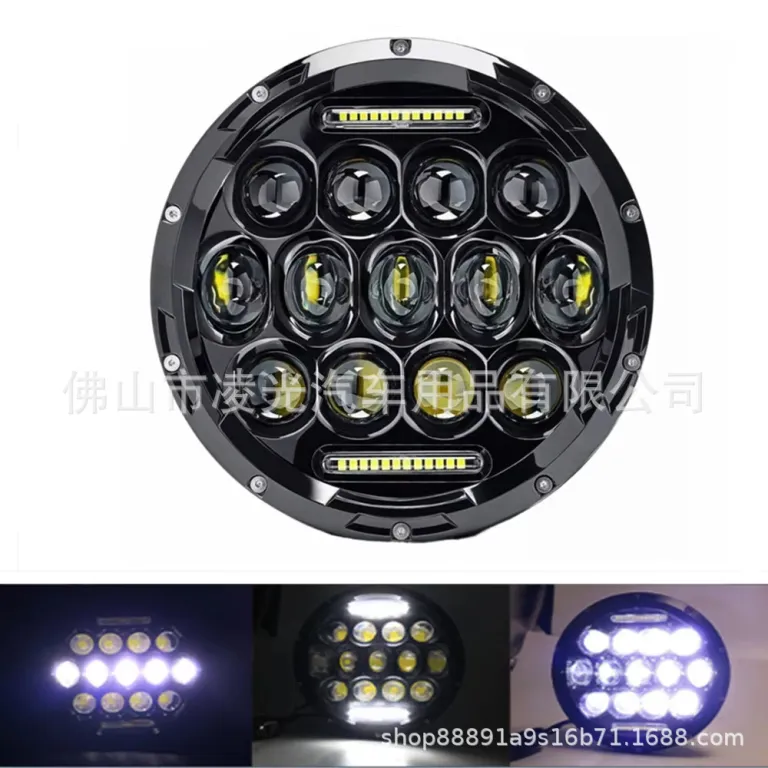 چراغ جلو LED موتورسیکلت 75W7 اینچ گرد مناسب آفرود جیپ رانگلر و هارلی