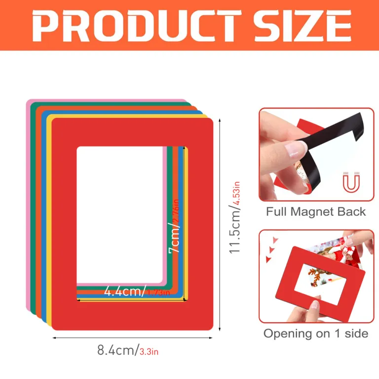 CT525 قاب عکس مغناطیسی PVC برای یخچال، برچسب نمایش عکس مغناطیسی، آهنربای یخچال، قاب مغناطیسی ساده و تزئینی DIY