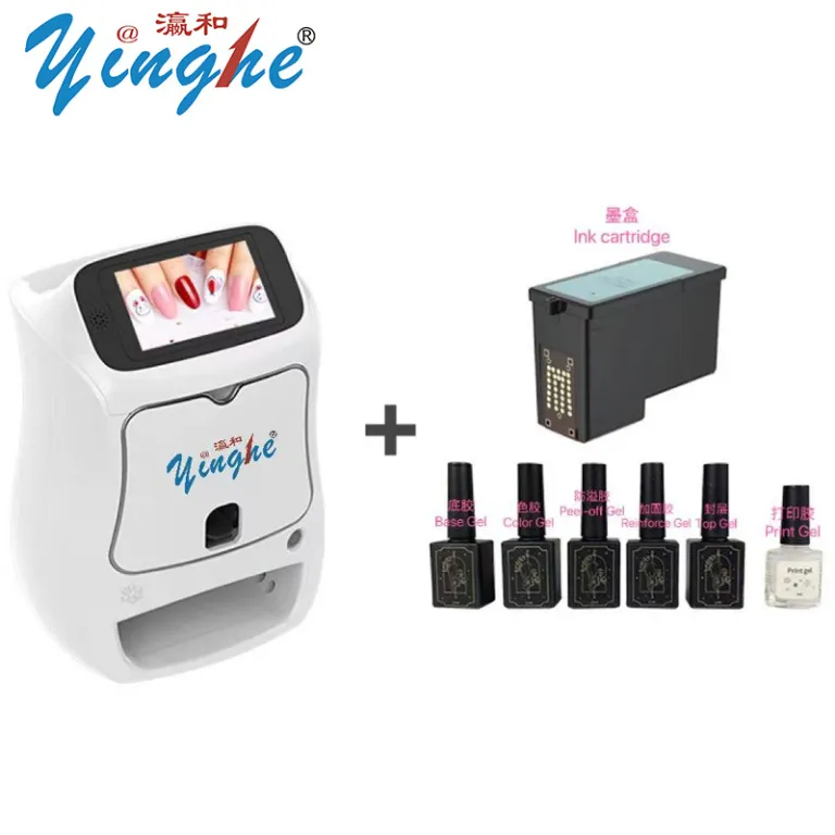دستگاه چاپ ناخن خودکار yinghe با اتصال بی‌سیم وای‌فای، چاپ هوشمند DIY، خشک‌کن و صفحه لمسی