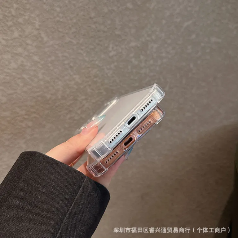 قاب شفاف ضد ضربه با چهار گوشه بالشتک دار مناسب اپل 16E آیفون 17 14promax 12 15 کاور محافظ