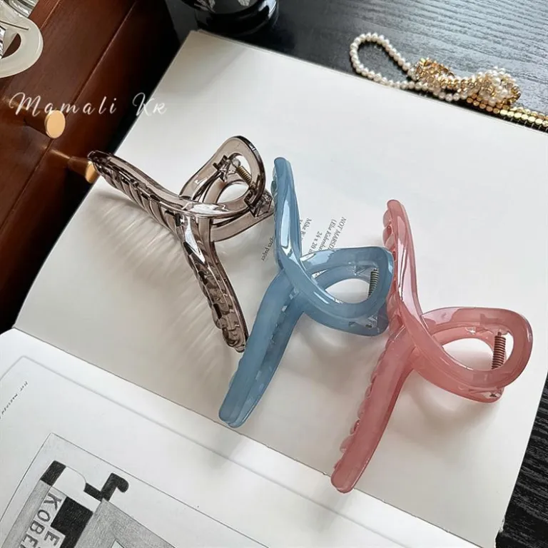 گیره موی کوسه‌ای 13cm سایز بزرگ اکریلیک زنانه پشت سری DIY مواد اولیه پایه برای موهای پرپشت