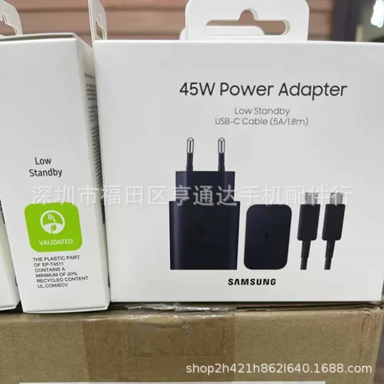 T4511 شارژر اورجینال سامسونگ 45w آداپتور Note20/S25/Zfold6 استاندارد اروپا 45W سوپر فست شارژ