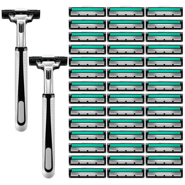 تیغ اصلاح دولایه مردانه دستی تیغ ریشتراش تیغ اصلاح صورت قدیمی 2 لایه سر تیغ و دسته