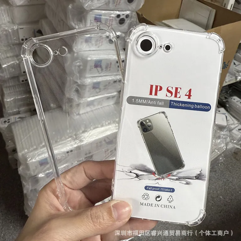 قاب شفاف ضد ضربه با چهار گوشه بالشتک دار مناسب اپل 16E آیفون 17 14promax 12 15 کاور محافظ