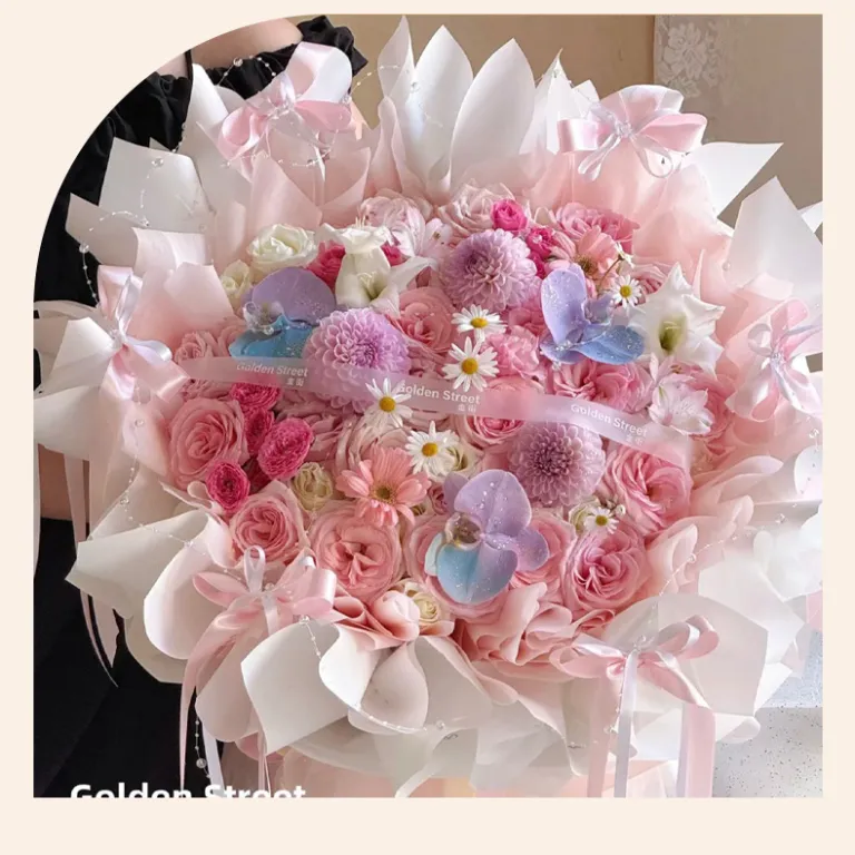 کاغذ بسته‌بندی گل به سبک کره‌ای، کاغذ عشق اول، ضدآب و ضخیم، کاغذ اویا برای گل‌آرایی و بسته‌بندی دسته گل