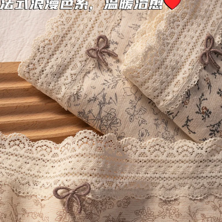 شورت زنانه نخی میان‌نشین 10A ضدباکتری فاق تمام‌نخ سبک ژاپنی دخترانه سکسی شورت کوتاه راحت بدون رد مثلثی