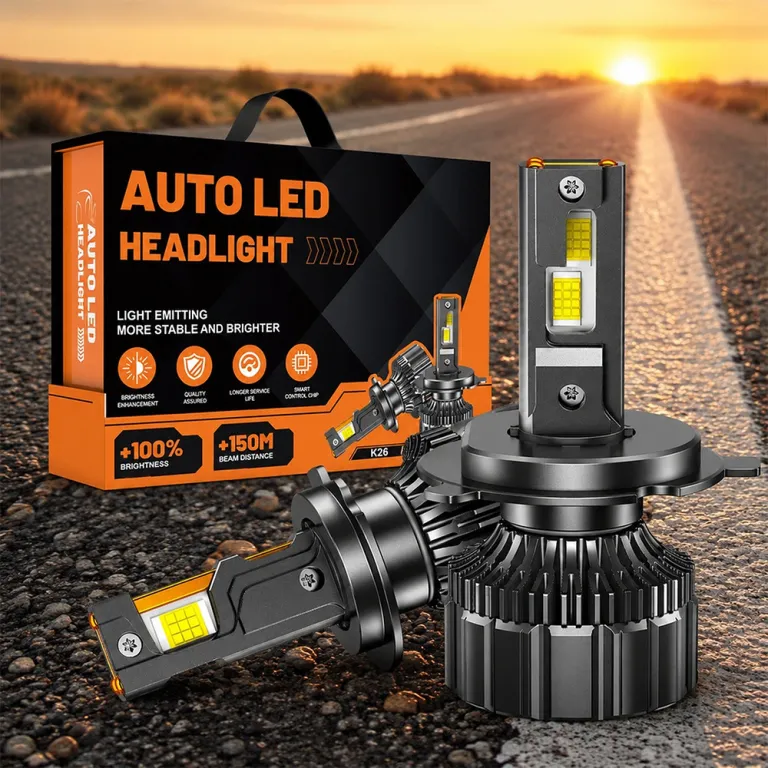 چراغ LED خودرو پرقدرت سه‌لوله مسی K26 190W H1 H4 H7 H11 9005 یکپارچه نور بالا و پایین