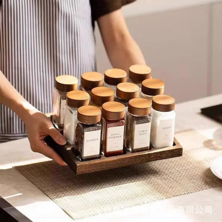 بطری شیشهای مربعی ادویه با درب مهر و موم شده و برچسب انگلیسی، آماده ارسال عمده برای آمازون 120ml