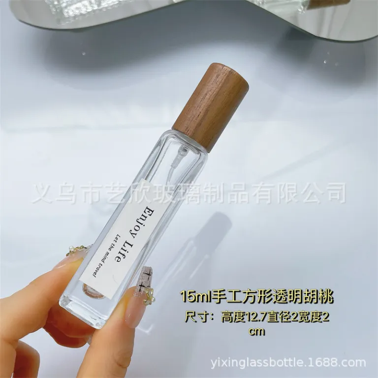 شیشه تقسیم عطر با درب چوبی خالی شیشهای 10ml لوکس مسافرتی قابل حمل 5ml شیشه اسپری نمونه شیشه عطر