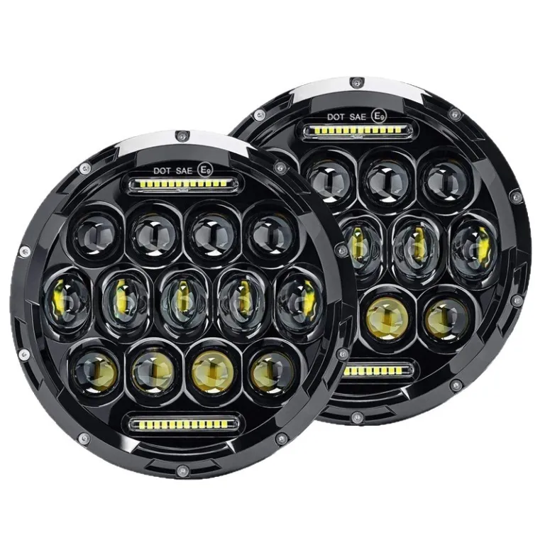 چراغ جلو LED موتورسیکلت 75W7 اینچ گرد مناسب آفرود جیپ رانگلر و هارلی