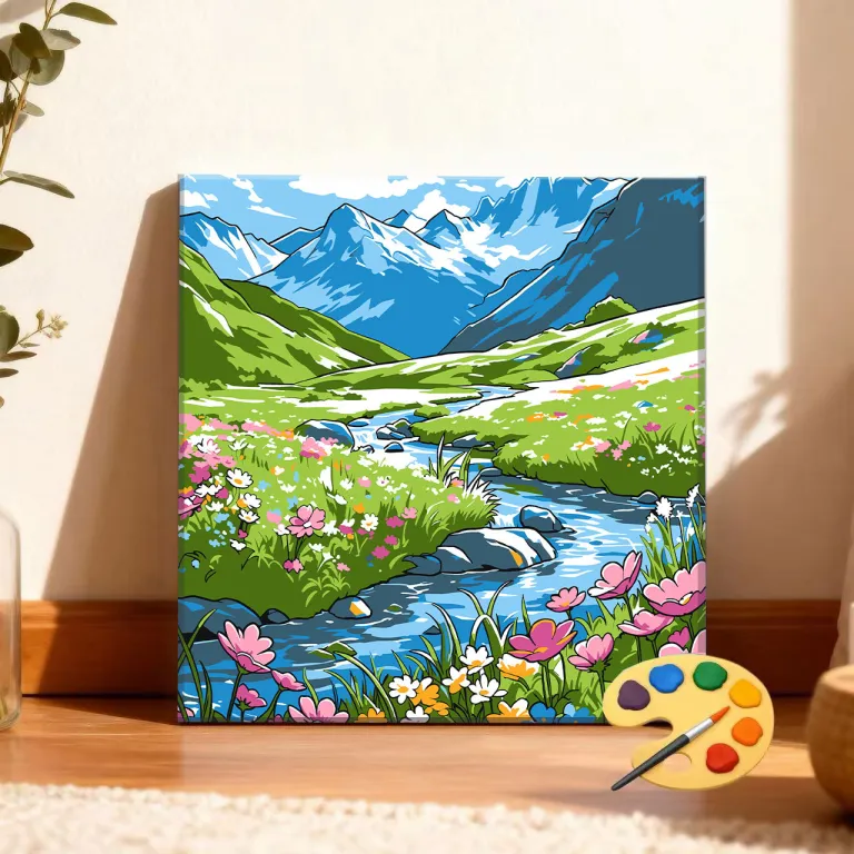 30*30 نقاشی رنگ‌روغن دیجیتال منظره روستایی، نقاشی دستی DIY برای پر کردن، نقاشی اکریلیک تزئینی منظره خیابان و کافه، عمده‌فروشی موجود در انبار
