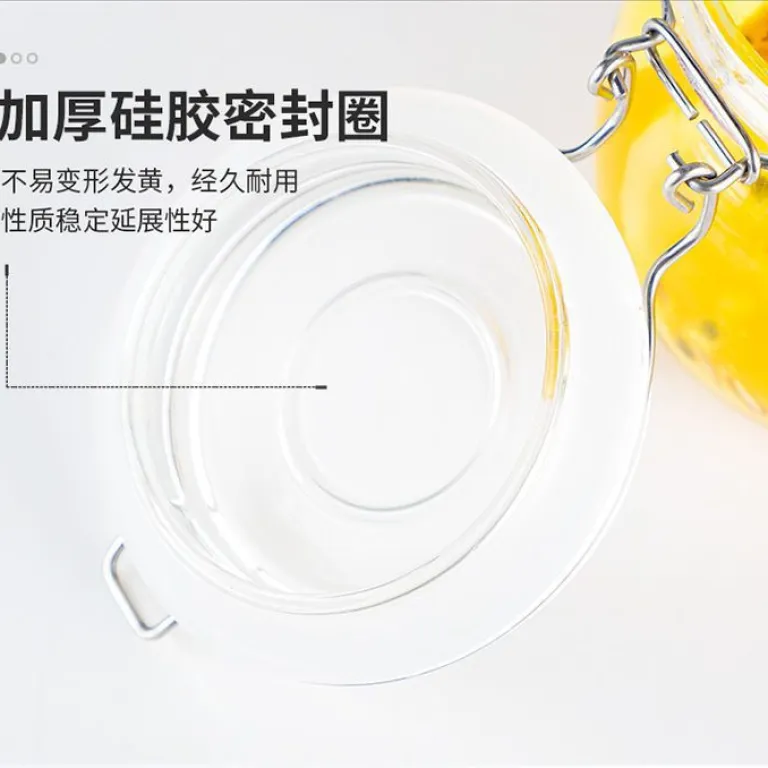 ظرف شیشه‌ای درب‌دار کلیپسی خانگی برای نگهداری چای، غلات، ترشی و کنسرو، مناسب فروش عمده و صادرات