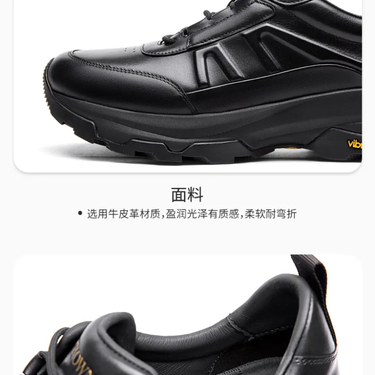 کفش چرم مردانه کلاسیک راحتی فضای باز با زیره Vibram مدل فروشگاهی برند Crown