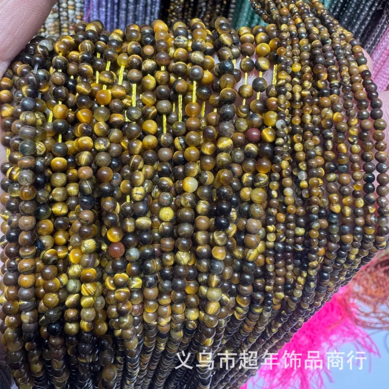 2mm3mm4mm مهره‌های گرد کوچک سنگ طبیعی، لوازم جانبی زیورآلات، آمیتیست، آونتورین سبز، تورمالین، مهره‌های DIY عمده