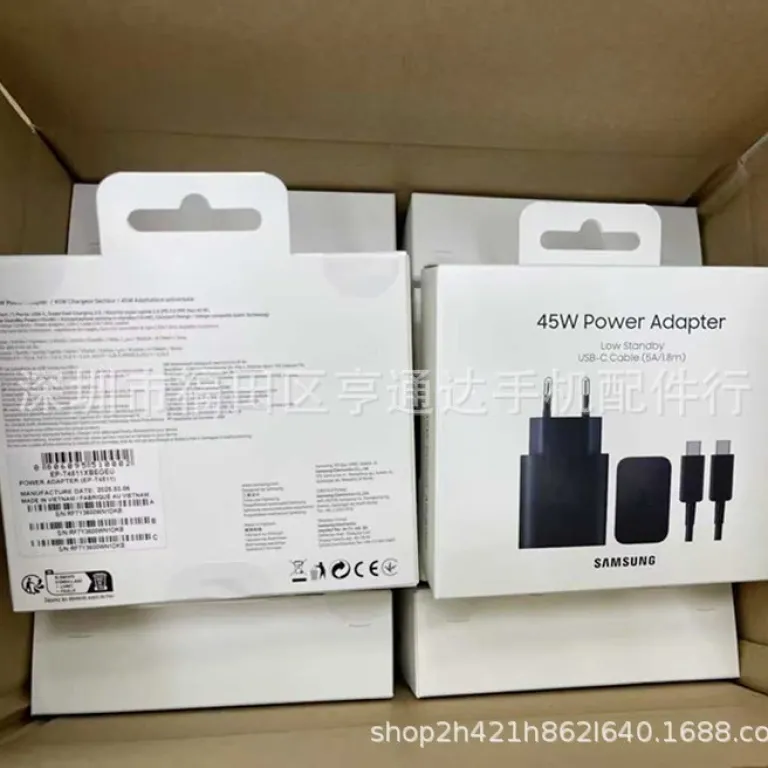 T4511 شارژر اورجینال سامسونگ 45w آداپتور Note20/S25/Zfold6 استاندارد اروپا 45W سوپر فست شارژ
