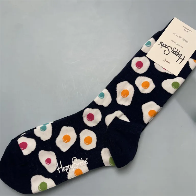 جوراب زنانه رنگارنگ HappySocks طرح کارتونی بامزه مدل اینستاگرامی نیمه‌ساقه بیرونی خیابانی