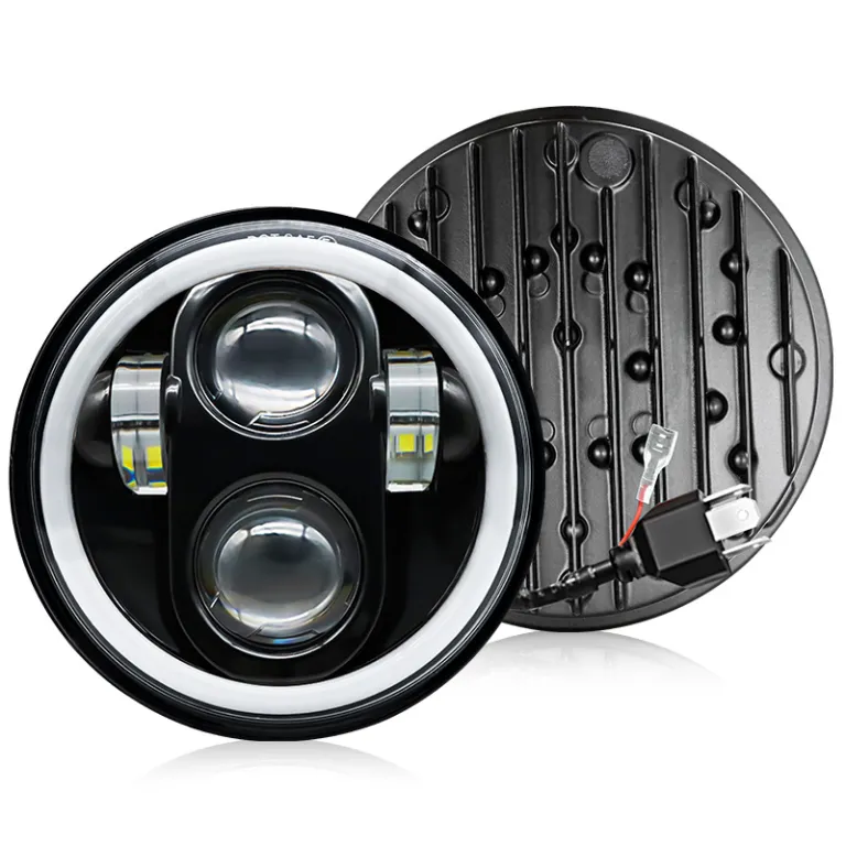 چراغ جلو LED گرد 4 مهره‌ای 60W برای جیپ رانگلر 5.75 اینچی آفرود و موتورسیکلت