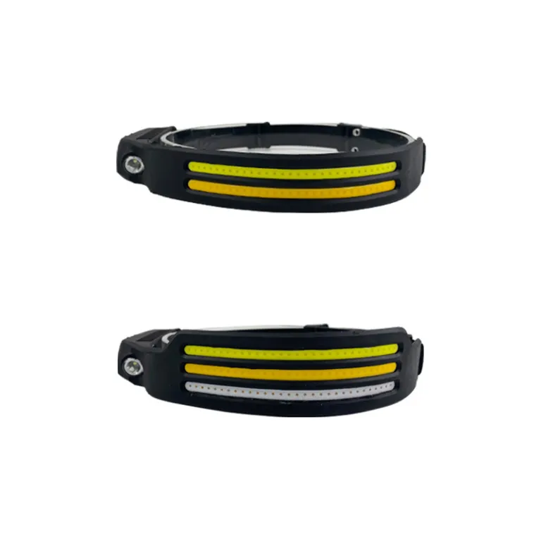چراغ پیشانی جدید کراس‌بوردر COB سیلیکونی قابل حمل با سنسور حرکت دست، USB، مینی، چندکاره برای فضای باز، ماهیگیری و چراغ قوه قوی