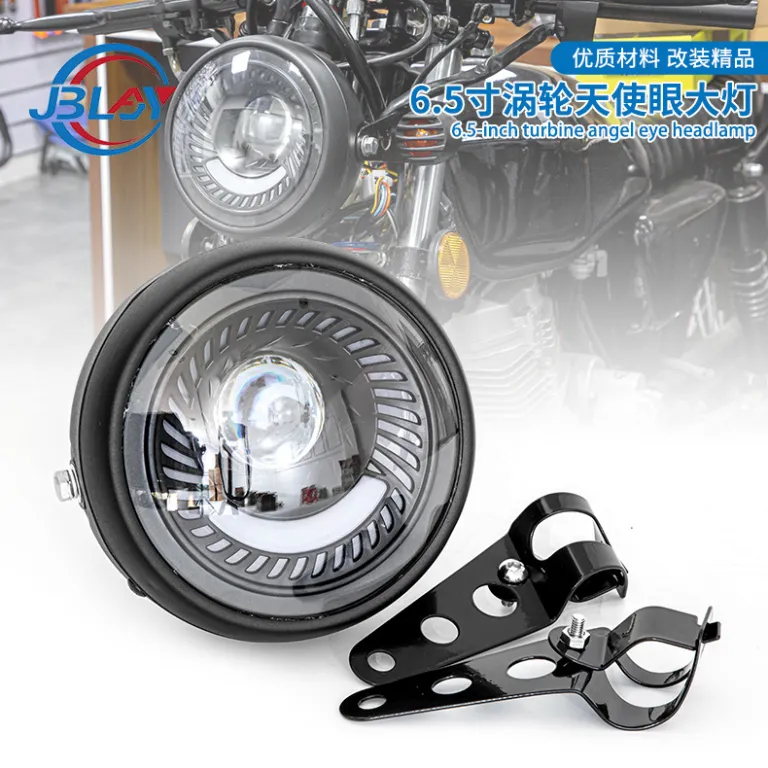 چراغ جلو موتورسیکلت طرح رترو با الگوی مارپیچ و پایه نگهدارنده مخصوص صادرات 6.5LED