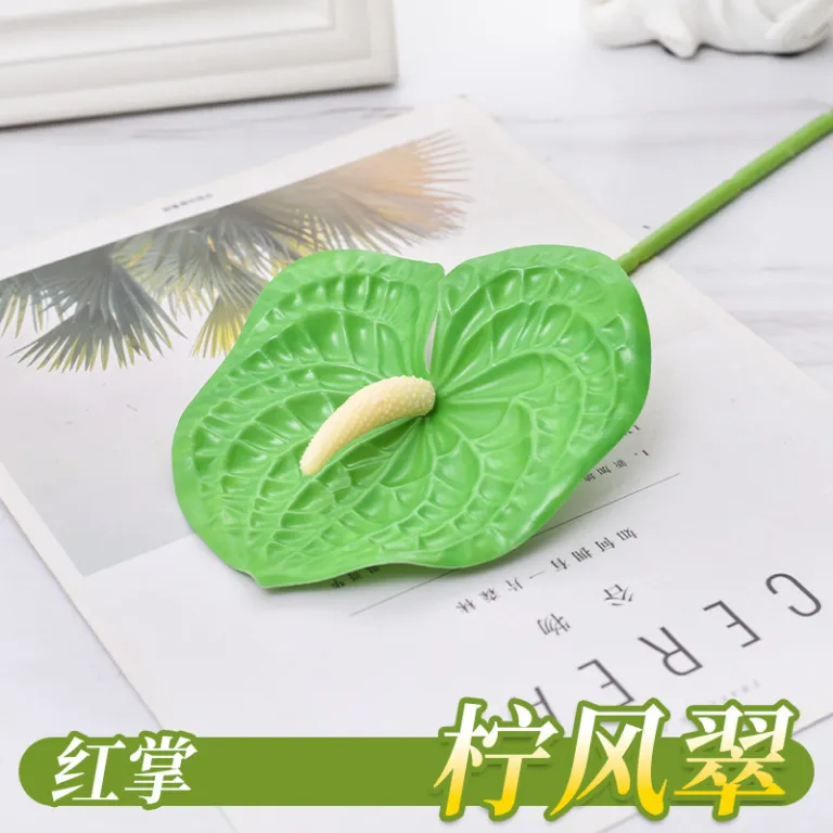 گل آنتوریوم مصنوعی تک شاخه 3D با بافت طبیعی فلامینگو دکور صحنه خانه چیدمان تزئینی شاخه گل مصنوعی دسته گل