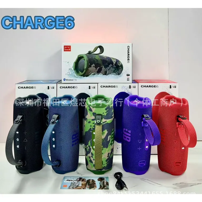 بلندگوی بلوتوثی نسل ششم Shockwave با کیفیت صدای بالا، ضدآب، قابل حمل و بی‌سیم مناسب فضای باز CHARGE6 JB.l