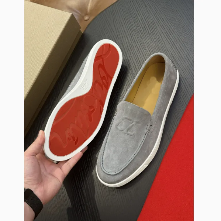کفش لوفر چرم طبیعی زیره قرمز CL مدل جدید مردانه، کالج شویی راحتی و همه‌پسند