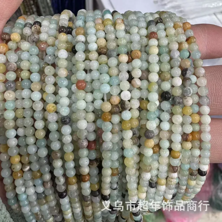 2mm3mm4mm مهره‌های گرد کوچک سنگ طبیعی، لوازم جانبی زیورآلات، آمیتیست، آونتورین سبز، تورمالین، مهره‌های DIY عمده