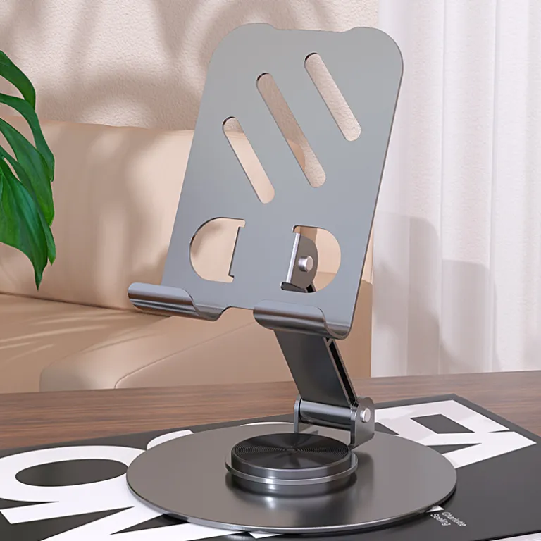 پایه نگهدارنده فلزی گوشی موبایل مخصوص پخش زنده مدل دویین 360 با قابلیت چرخش درجه‌ای، تاشو و مناسب برای گوشی و تبلت رومیزی