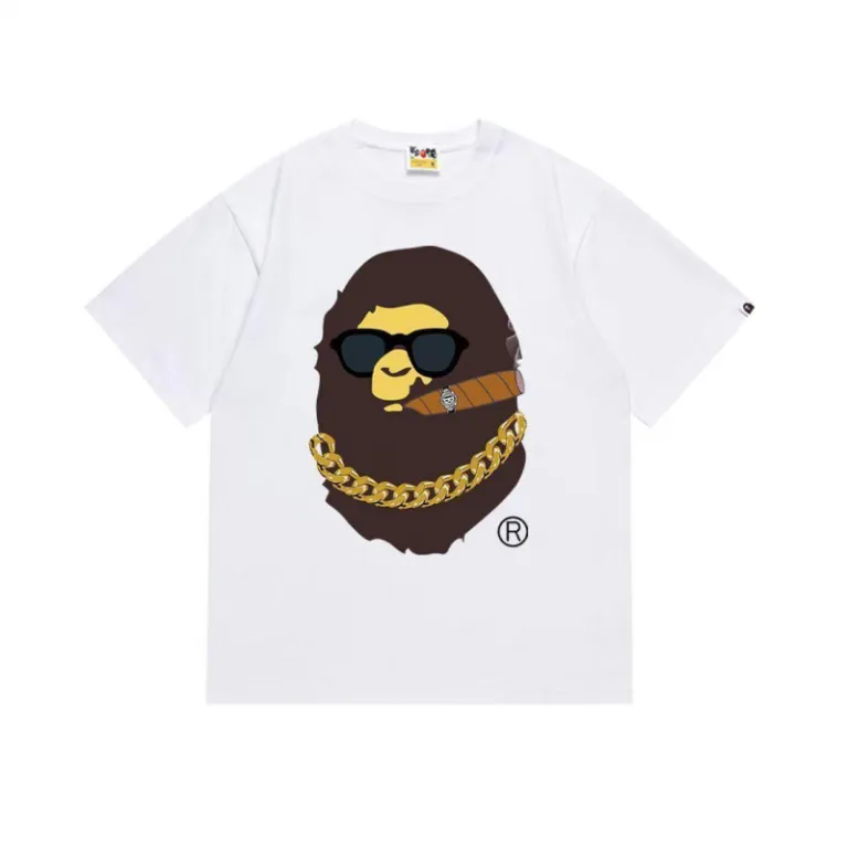 تی‌شرت BAPE تابستانی طرح سر میمون استتاری مردانه و زنانه استایل ژاپنی موجودی عمده