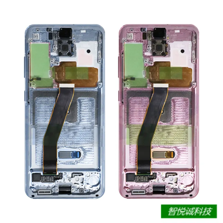 مناسب سامسونگ S20Plus مجموعه صفحه‌نمایش با قاب S20+ خمیده 5G کریستال مایع G985 صفحه‌نمایش اصلی AMOLED