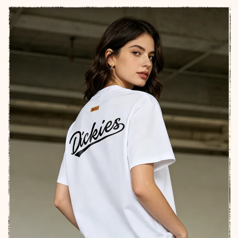 تی‌شرت مردانه نخی سنگین Dickies، تنفس‌پذیر و راحت، مدل کلاسیک وینتیج، آستین کوتاه، استایل روزمره آمریکایی