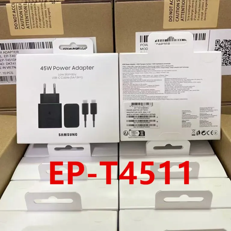 T4511 شارژر اورجینال سامسونگ 45w آداپتور Note20/S25/Zfold6 استاندارد اروپا 45W سوپر فست شارژ
