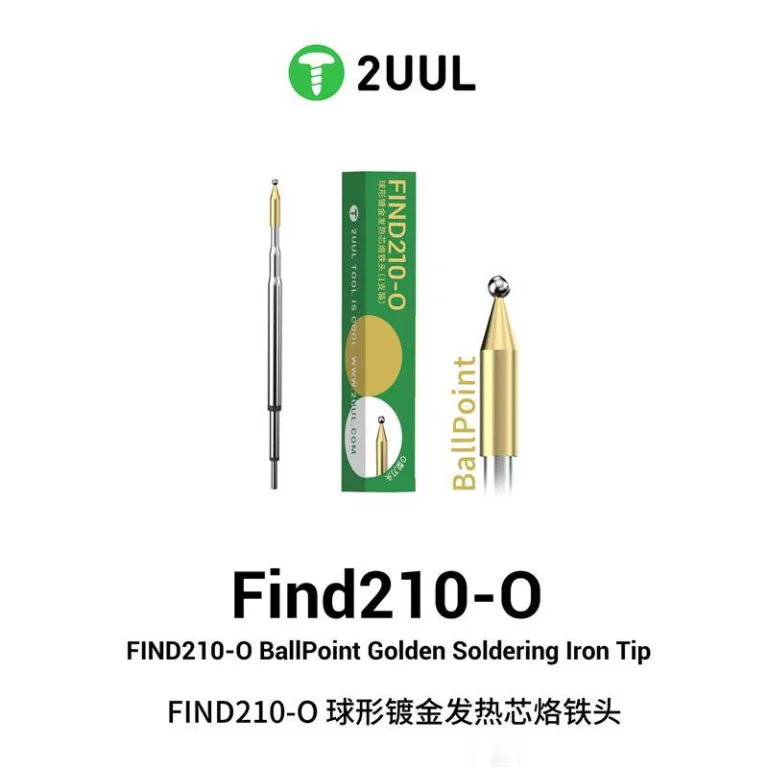 2UUL C210 نوک هویه عمومی توپی شکل با روکش طلا، المنت حرارتی مخصوص لحیم‌کاری و تعمیرات الکترونیک