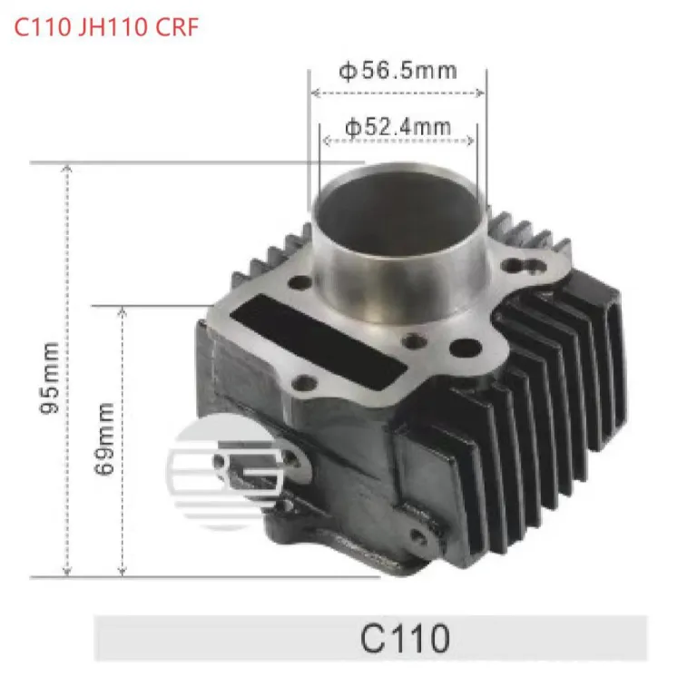 مناسب برای C110 JH110 کیت سیلندر موتورسیکلت قطر داخلی 52.4MM سیلندر رینگ پیستون واشر کاسه نمد