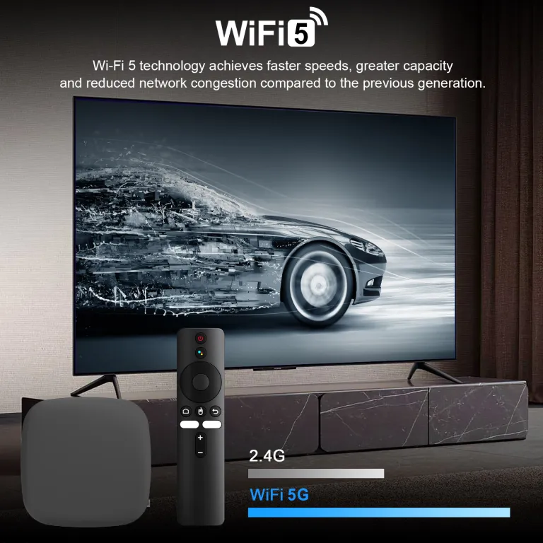 ست‌تاپ‌باکس IM 4K5G دو بانده WiFi6 پخش روان با کیفیت بالا، پشتیبانی از بلوتوث و کنترل صوتی