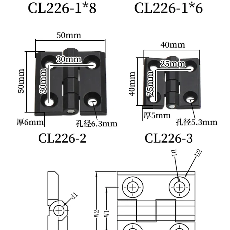 لولای صنعتی سنگین ژی‌جیو CL226، تقویت‌شده برای تجهیزات مکانیکی 304، لولای استیل ضدزنگ برای درب کابینت، جعبه توزیع برق خودرو و کشتی
