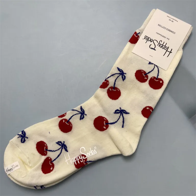 جوراب زنانه رنگارنگ HappySocks طرح کارتونی بامزه مدل اینستاگرامی نیمه‌ساقه بیرونی خیابانی