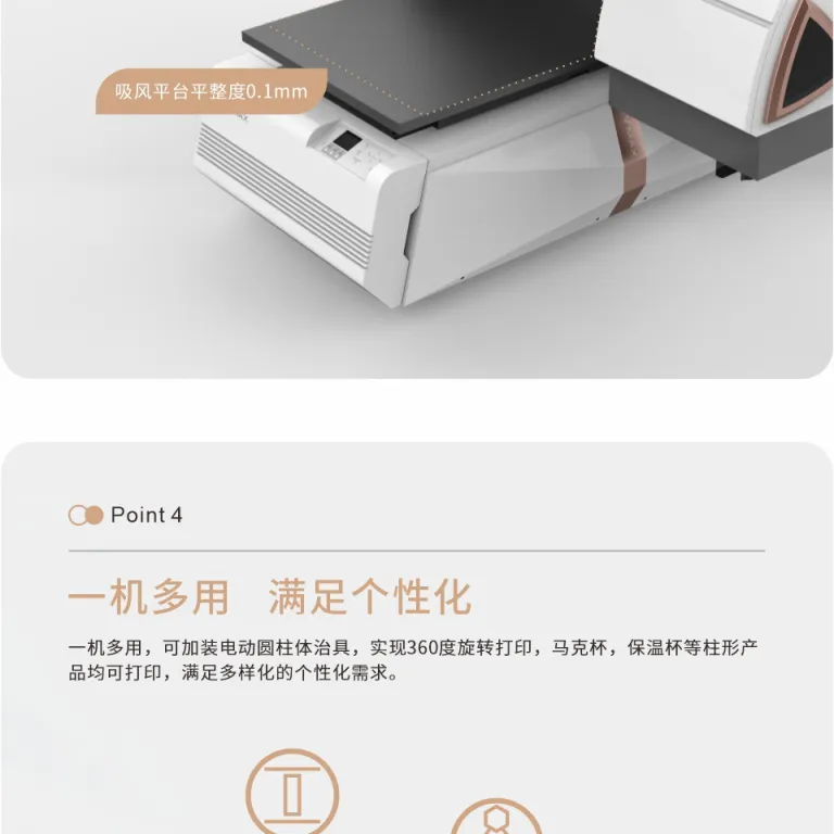 6090 پرینتر UV نشان با دقت بالا 3 هد 8 اسکن رنگی موقعیت‌یاب پرینتر دیجیتال تخت کوچک