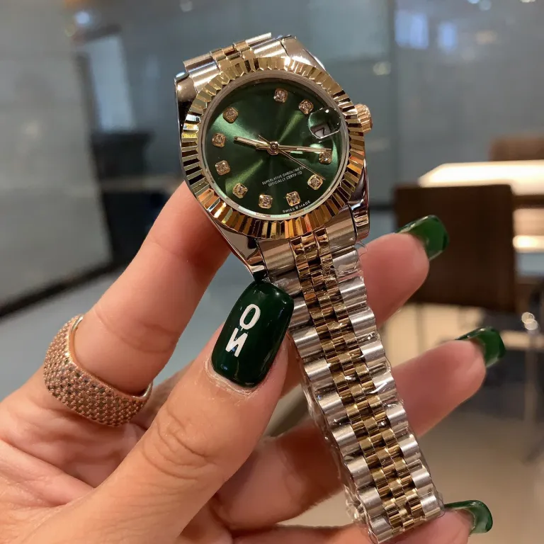 ساعت زنانه رولکس اویستر پرپچوال دیت جاست 31MM کوارتز سوئیسی سری دیت جاست سبز زیتونی