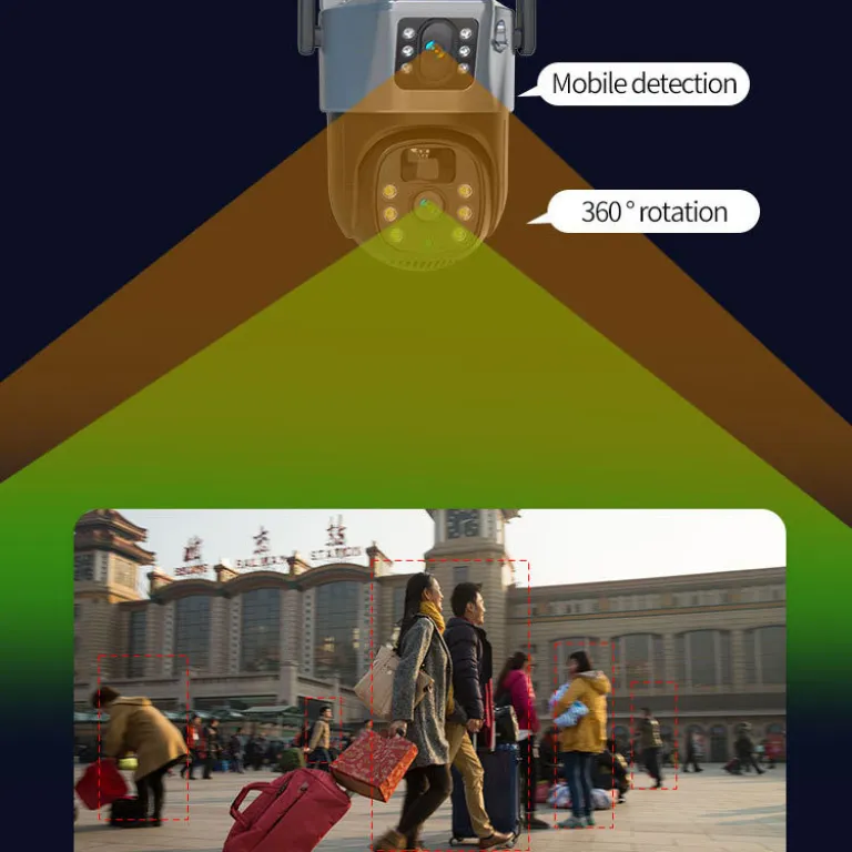 V380دوربین خورشیدی4G سه‌لنزی دو تصویره تفنگی-گوی10 زوم باتری کم‌مصرف مانیتور بی‌سیم