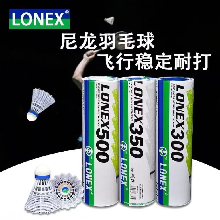 توپ بدمینتون نایلونی LONEX yy توپ نایلونی L300 توپ پلاستیکی بادوام اصل برای تمرین داخل و خارج سالن ضد باد 6 عددی