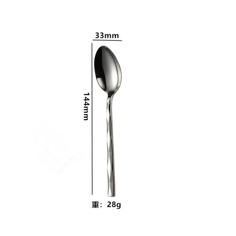 ست کارد و چنگال هتل لوکس با دسته الماسی، چاقو و چنگال و قاشق استیک با دسته کریستالی5pcs