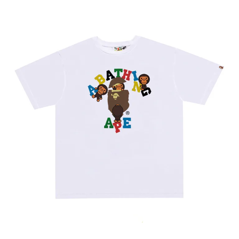 تی‌شرت BAPE تابستانی طرح سر میمون استتاری مردانه و زنانه استایل ژاپنی موجودی عمده