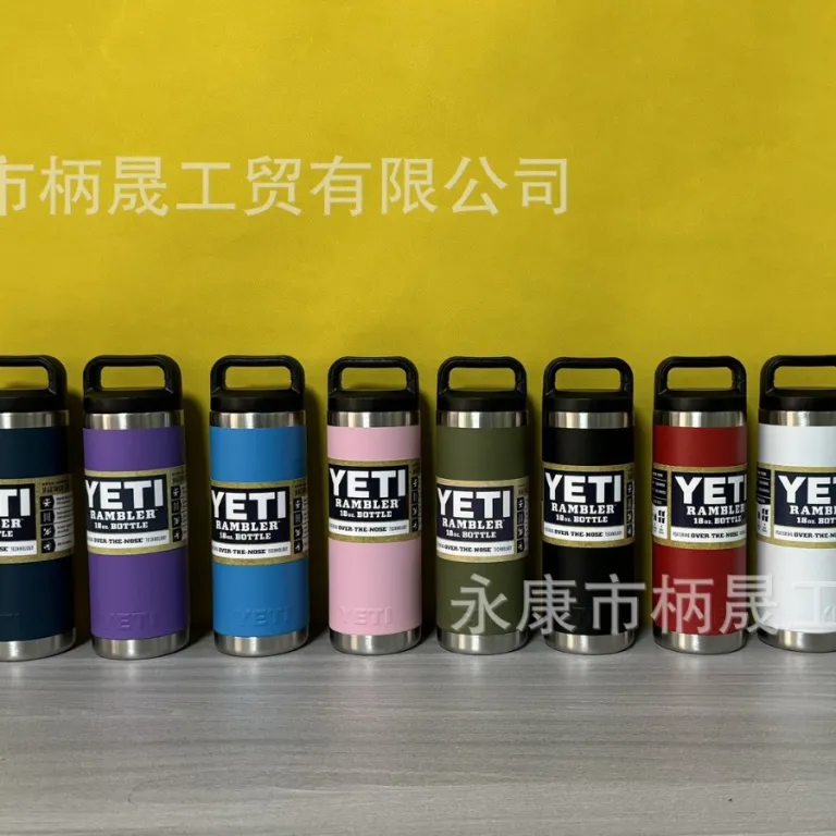 304 قمقمه استیل ضدزنگ YETI با دو درب و دسته، ظرفیت بالا، مناسب فضای باز و قابل حمل 36oz